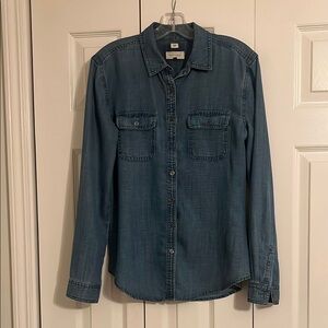 Denim Long Sleeve Shirt from LOFT.
